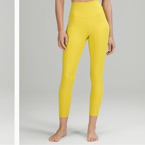 lululemon Align High Rise Pant 25” size 6 yellow